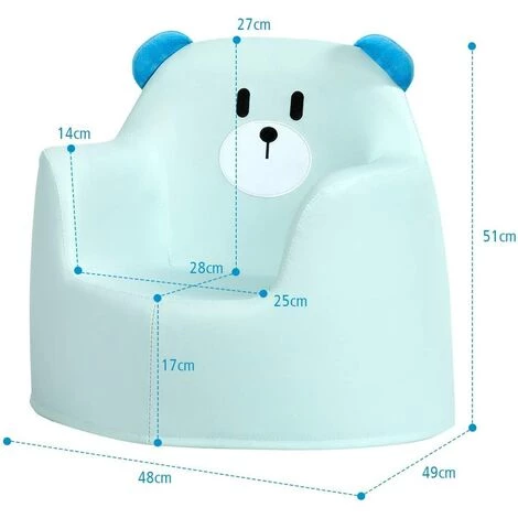 DREMADE DREAMADE Fauteuil Enfant Animal,Canapé Enfant En PVC Charge Maximal 30KG, Chaise Enfant Animal Idéal Pour Filles Et Garçons De 0 à 3 Ans Dans Chambre De Enfant, Salon, Maternelle, En Ours Bleu 7 DREMADE DREAMADE Fauteuil Enfant Animal,Canapé Enfant En PVC Charge Maximal 30KG, Chaise Enfant Animal Idéal Pour Filles Et Garçons De 0 à 3 Ans Dans Chambre De Enfant, Salon, Maternelle, En Ours Bleu – Image 5