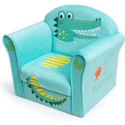 DREMADE DREAMADE Fauteuil Pour Enfant, Canapé D' Enfant Rembourré Confortable Avec Accoudoir Ergonomique, Canapé Avec Dessin Animé Mignon, Pour Salon, Chambre, Ecole Maternelle (Motif Crocodile)