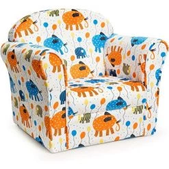 DREMADE DREAMADE Fauteuil Pour Enfant, Canapé D' Enfant Rembourré Confortable Avec Accoudoir Ergonomique, Canapé Avec Dessin Animé Mignon, Pour Salon, Chambre, Ecole Maternelle (Motif Éléphant) -Assise pour enfant Soldes 58846088 3