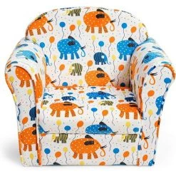 DREMADE DREAMADE Fauteuil Pour Enfant, Canapé D' Enfant Rembourré Confortable Avec Accoudoir Ergonomique, Canapé Avec Dessin Animé Mignon, Pour Salon, Chambre, Ecole Maternelle (Motif Éléphant) -Assise pour enfant Soldes 58846088 4