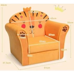 DREMADE DREAMADE Fauteuil Pour Enfant, Canapé D' Enfant Rembourré Confortable Avec Accoudoir Ergonomique, Canapé Avec Dessin Animé Mignon, Pour Salon, Chambre, Ecole Maternelle (Motif Lion) -Assise pour enfant Soldes 58846089 5
