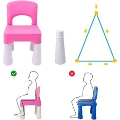 MINKUROW Chaise Enfant En Plastique Avec Dossier Incurvé Pour La Maison Et Le Jardin, Meubles De Siège Assemblables Pour Enfants, Poids Maximum 100Kg/220Lb, Rose -Assise pour enfant Soldes 59375229 3