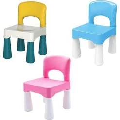 MINKUROW Chaise Enfant En Plastique Avec Dossier Incurvé Pour La Maison Et Le Jardin, Meubles De Siège Assemblables Pour Enfants, Poids Maximum 100Kg/220Lb, Rose -Assise pour enfant Soldes 59375229 4