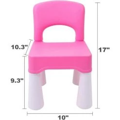 MINKUROW Chaise Enfant En Plastique Avec Dossier Incurvé Pour La Maison Et Le Jardin, Meubles De Siège Assemblables Pour Enfants, Poids Maximum 100Kg/220Lb, Rose -Assise pour enfant Soldes 59375229 5