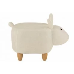 LANADECO CHAISE ENFANT MOUTON BOIS / TEXTILE BLANC - Blanc -Assise pour enfant Soldes 59391403 3