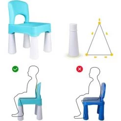 MINKUROW Chaise En Plastique Pour Enfants, Durable Et Légère, Hauteur Du Siège De 9,3", Utilisation à L'Intérieur Ou à L'Extérieur, Bleu Clair 9 MINKUROW Chaise En Plastique Pour Enfants, Durable Et Légère, Hauteur Du Siège De 9,3", Utilisation à L'Intérieur Ou à L'Extérieur, Bleu Clair -Assise pour enfant Soldes 59479381 3