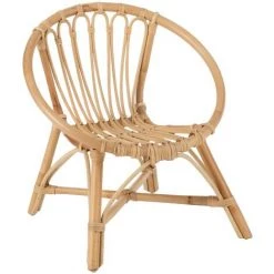 LES TENDANCES Chaise Enfant Ronde Rotin Naturel Ellen L 49 Cm