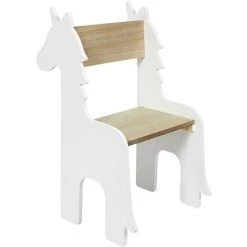 THE HOME DECO KIDS Chaise Enfant En Bois Animal Licorne Blanc - Blanc