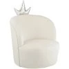 LES TENDANCES Fauteuil Enfant Couronne Velours Blanc Doria -Assise pour enfant Soldes 60349274 1