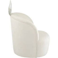 LES TENDANCES Fauteuil Enfant Couronne Velours Blanc Doria -Assise pour enfant Soldes 60349274 4