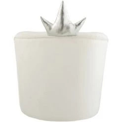 LES TENDANCES Fauteuil Enfant Couronne Velours Blanc Doria -Assise pour enfant Soldes 60349274 5