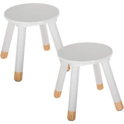 WELLHOME WELL HOME MOBILIARIO & DECORACIÓN Well Home Lot De 2 Tabourets Pour Enfants « Douceur » Blanc, Estándar