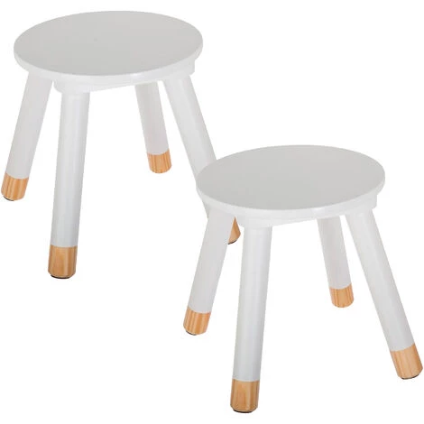 WELLHOME WELL HOME MOBILIARIO & DECORACIÓN Well Home Lot De 2 Tabourets Pour Enfants « Douceur » Blanc, Estándar 3 WELLHOME WELL HOME MOBILIARIO & DECORACIÓN Well Home Lot De 2 Tabourets Pour Enfants « Douceur » Blanc, Estándar
