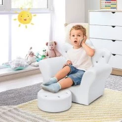 BAICCCF Canapé Pour Enfant En Forme De Couronne Blanche Avec Repose-pieds, Fauteuil Enfant,chaise D'accoudoir Rembourrée Pour Princesse Avec Pouf, Cuir PVC Et Cristal Intégré, Meubles De Chambre à Coucher Pour Bébé Fille 10 BAICCCF Canapé Pour Enfant En Forme De Couronne Blanche Avec Repose-pieds, Fauteuil Enfant,chaise D'accoudoir Rembourrée Pour Princesse Avec Pouf, Cuir PVC Et Cristal Intégré, Meubles De Chambre à Coucher Pour Bébé Fille -Assise pour enfant Soldes 61088885 4