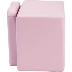 BAICCCF Canapé Enfant 2 En 1 Rose, Fauteuil Enfant,ensemble De Canapé Multifonctionnel Pour Enfant, Canapé Convertible En Table Et Chaises, Cadre En Bois Et Chaise Avec Accoudoir En Cuir PVC Pour Salon Chambre Filles Et Garçons -Assise pour enfant Soldes 61088917 4