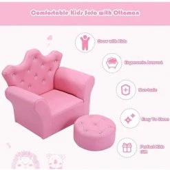 BAICCCF Canapé Rose Pour Enfant,Fauteuil Enfant, Chaise D'accoudoir Rembourrée Pour Princesse Avec Pouf, Cuir PVC Et Cristal Intégré, Meubles De Chambre à Coucher Pour Bébé Fille 9 BAICCCF Canapé Rose Pour Enfant,Fauteuil Enfant, Chaise D'accoudoir Rembourrée Pour Princesse Avec Pouf, Cuir PVC Et Cristal Intégré, Meubles De Chambre à Coucher Pour Bébé Fille -Assise pour enfant Soldes 61088925 3