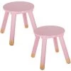 WELLHOME Ensemble De 2 Tabourets Pour Enfants "douceur" Dans Le Puits Rose à La Maison -Assise pour enfant Soldes 61258885 1