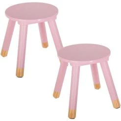 WELLHOME Ensemble De 2 Tabourets Pour Enfants "douceur" Dans Le Puits Rose à La Maison