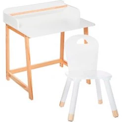 Ensemble De Bureau + Chaise Infantile White Wellhome.