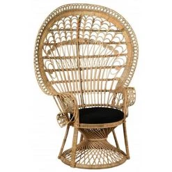 Fauteuil Emmanuelle En Rotin Coloris Naturel - 105 X 74 X 150 -PEGANE-