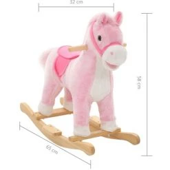 SUPERMARKET Cheval à Bascule Peluche 65 X 32 X 58 Cm Rose -Assise pour enfant Soldes 63655020 5