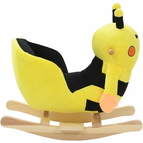 SUPERMARKET Bourdon à Bascule Avec Dossier Peluche 60 X 32 X 57 Cm Jaune 4 SUPERMARKET Bourdon à Bascule Avec Dossier Peluche 60 X 32 X 57 Cm Jaune – Image 2