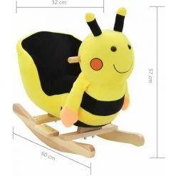 SUPERMARKET Bourdon à Bascule Avec Dossier Peluche 60 X 32 X 57 Cm Jaune 11 SUPERMARKET Bourdon à Bascule Avec Dossier Peluche 60 X 32 X 57 Cm Jaune -Assise pour enfant Soldes 63671896 5