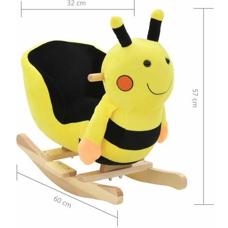 SUPERMARKET Bourdon à Bascule Avec Dossier Peluche 60 X 32 X 57 Cm Jaune 7 SUPERMARKET Bourdon à Bascule Avec Dossier Peluche 60 X 32 X 57 Cm Jaune – Image 5