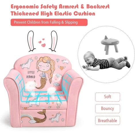 GIANTEX Fauteuils Pour Enfants Rincon De Mousse - Canapé Pour Enfant Avec Motif - Structure En Bois - 51 X 37,5 X 44 Cm 5 GIANTEX Fauteuils Pour Enfants Rincon De Mousse - Canapé Pour Enfant Avec Motif - Structure En Bois - 51 X 37,5 X 44 Cm – Image 3