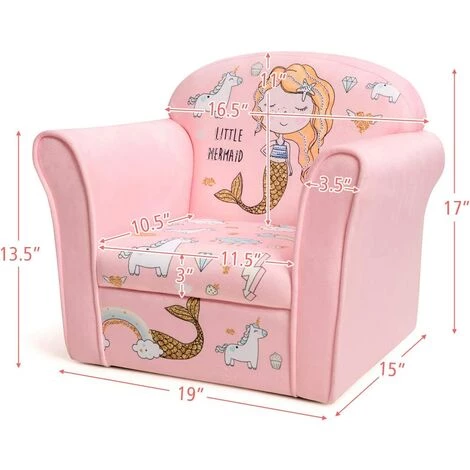 GIANTEX Fauteuils Pour Enfants Rincon De Mousse - Canapé Pour Enfant Avec Motif - Structure En Bois - 51 X 37,5 X 44 Cm 6 GIANTEX Fauteuils Pour Enfants Rincon De Mousse - Canapé Pour Enfant Avec Motif - Structure En Bois - 51 X 37,5 X 44 Cm – Image 4
