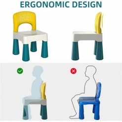 SINCèREETALI Chaise En Plastique Avec Dossier Incurvé, Complément Parfait à La Table D'activités Pour Enfants Pour Blocs De Construction Pour Garçons Et Filles, Poids Maximum 100 Kg/220 Lb -Assise pour enfant Soldes 63819166 3