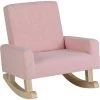 COSTWAY Fauteuil à Bascule Enfant, Fauteuil Moderne En Tissu De Lin, Avec Pieds En Bois De Peuplier Massif à Bascule, Design Anti-Renversement, Enfant De 3 à 5 Ans, Rose -Assise pour enfant Soldes 64078332 1