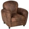 Fauteuil En Mousse PU Coloris Marron - Longueur 81 X Profondeur 86 X Hauteur 81 Cm - PEGANE - -Assise pour enfant Soldes 64451583 1