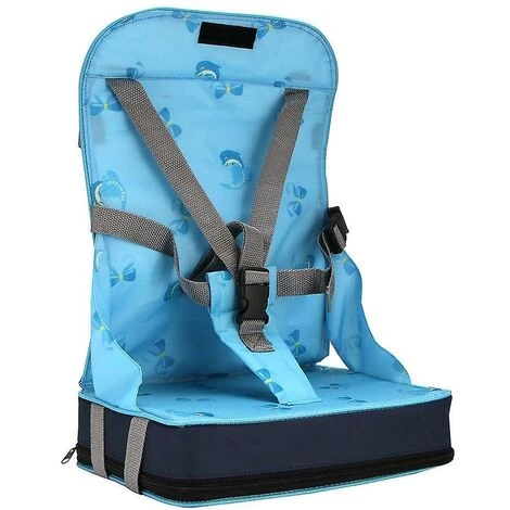 BDD Travel Foldable Child Belt Feeding High Chair Bleu 4 BDD Travel Foldable Child Belt Feeding High Chair Bleu – Image 2