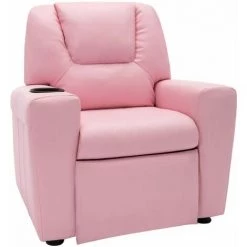 LES TENDANCES Fauteuil Inclinable Pour Enfants Similicuir Rose
