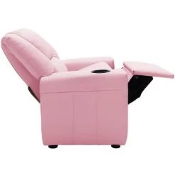 LES TENDANCES Fauteuil Inclinable Pour Enfants Similicuir Rose -Assise pour enfant Soldes 66888556 5