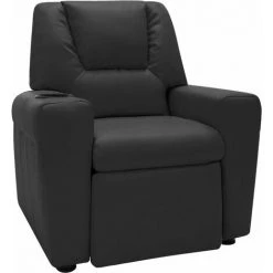 LES TENDANCES Fauteuil Inclinable Pour Enfants Similicuir Noir