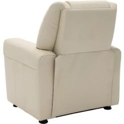 LES TENDANCES Fauteuil Inclinable Pour Enfants Similicuir Blanc Crème -Assise pour enfant Soldes 66888560 4
