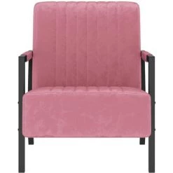 LES TENDANCES Fauteuil Rose Velours -Assise pour enfant Soldes 66888696 2