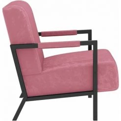 LES TENDANCES Fauteuil Rose Velours -Assise pour enfant Soldes 66888696 3