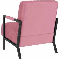 LES TENDANCES Fauteuil Rose Velours -Assise pour enfant Soldes 66888696 4