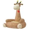 LES TENDANCES Chaise En Peluche Pour Enfants Girafe Marron -Assise pour enfant Soldes 66904127 1