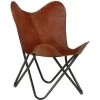 LES TENDANCES Chaise Papillon Marron Taille Pour Enfants Cuir Véritable -Assise pour enfant Soldes 66905395 1