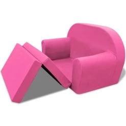 LES TENDANCES Chaise Longue Pliable Pour Enfants Rose -Assise pour enfant Soldes 66905680 3