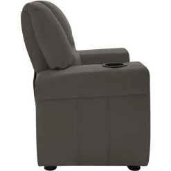 LES TENDANCES Fauteuil Inclinable Pour Enfants Similicuir Gris Anthracite -Assise pour enfant Soldes 66916610 4