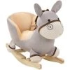 TRUE DEAL Âne à Bascule Avec Dossier Peluche 60 X 32 X 55 Cm Gris -Assise pour enfant Soldes 67542195 1