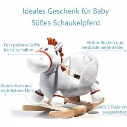 QERSTA Animal à Bascule En Peluche, Chaise à Bascule Pour Enfants, Balançoire En Peluche Pour Bébés Et Tout-petits, Cadeau à Bascule Pour Les Enfants De 18 à 36 Mois -Assise pour enfant Soldes 67646252 3