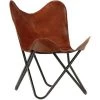 DOC&ET² Chaise Papillon Marron Taille Pour Enfants Cuir Véritable - Brun -Assise pour enfant Soldes 68109943 1