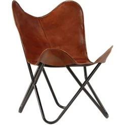 DOC&ET² Chaise Papillon Marron Taille Pour Enfants Cuir Véritable - Brun