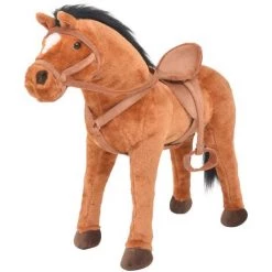 VidaXL Jouet En Peluche Cheval Marron - Brun